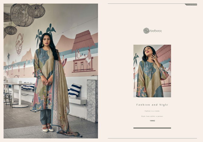 Anahat By Sadhana Muslin Silk Digital Printed Dress Material Wholesale Shop In Surat